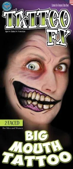 Big Mouth Tattoo FX 'Two Faced' Large Grin Halloween Effects
