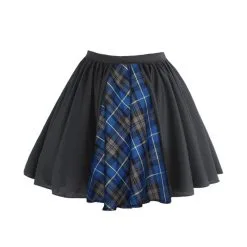 Ladies 15" Blue Hunting Burns Night Scottish Tartan Fancy Dress Panel Skirt