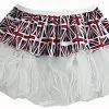 Great Britain Supporters GB Union Jack Union Flag King Charles Coronation Fancy Dress Cyber Tutu Skirt [One Size Large Union Flag]