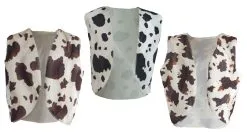 Adults Wild West Western Cowboy Cowgirl Cow Print Waistcoat Fancy Dress [3 Styles]