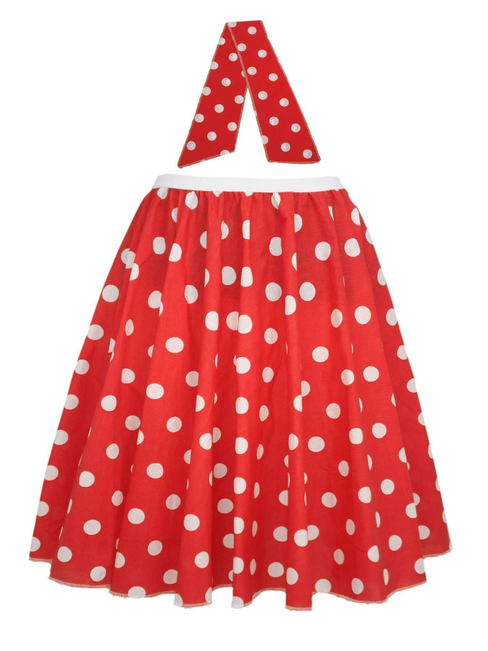 Adults 22" Polka Dot Spot Rockerbilly Rock N Roll Skirt & Neck Scarf 1950s Fancy Dress 10 Adults 22" Polka Dot Spot Rockerbilly Rock N Roll Skirt & Neck Scarf 1950s Fancy Dress - Image 10