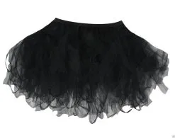Ladies Black 16" Dark Fairy Witch Tutu Halloween Fancy Dress Skirt