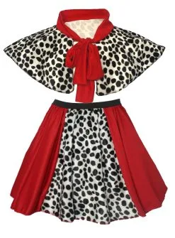 Adults Cruella Deville Dalmation Dog Snatcher Deville 15" Panel Skater Skirt & Shawl Fancy Dress -Halloween Shop 1701746f 4a46 48f8 be56 da5d209f6682 84515.1627644341