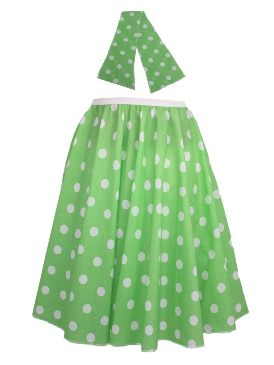 Adults 22" Polka Dot Spot Rockerbilly Rock N Roll Skirt & Neck Scarf 1950s Fancy Dress 24 Adults 22" Polka Dot Spot Rockerbilly Rock N Roll Skirt & Neck Scarf 1950s Fancy Dress - Image 24