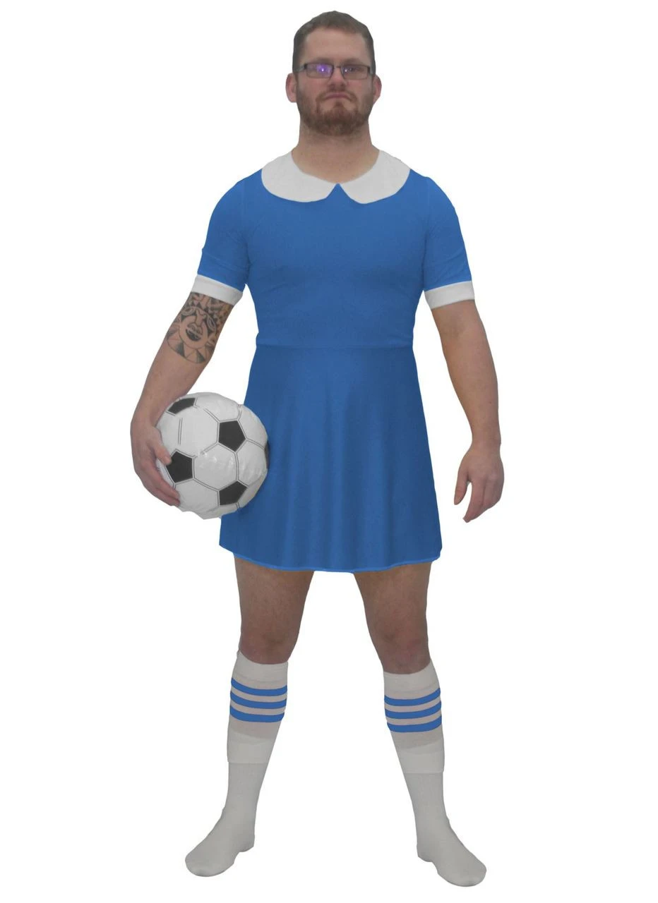 Mens Blue Football Dress Costume Funny Soccer Fancy Dress World Cup UK 5 Mens Blue Football Dress Costume Funny Soccer Fancy Dress World Cup UK - Image 5