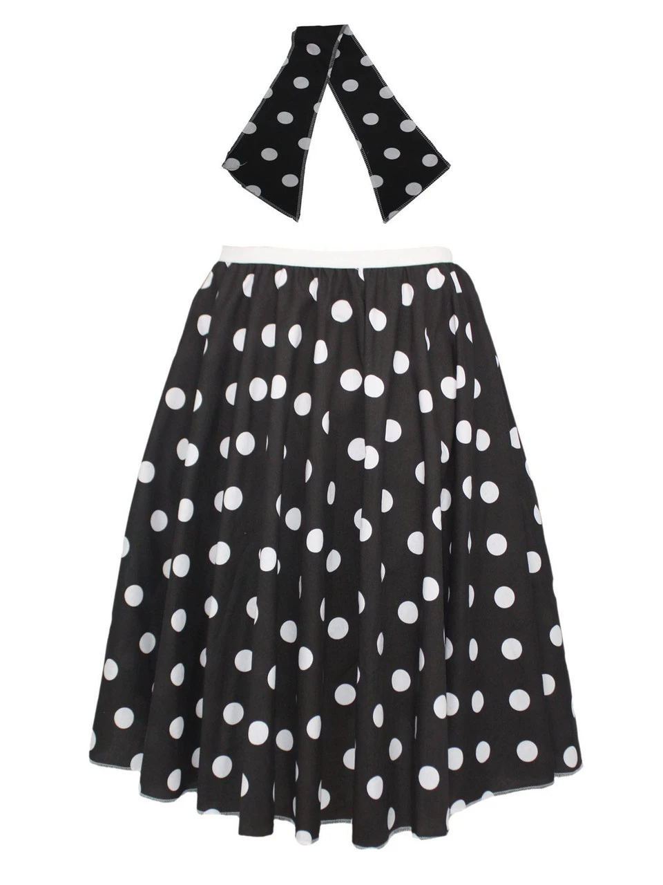 Adults 22" Polka Dot Spot Rockerbilly Rock N Roll Skirt & Neck Scarf 1950s Fancy Dress 17 Adults 22" Polka Dot Spot Rockerbilly Rock N Roll Skirt & Neck Scarf 1950s Fancy Dress - Image 17