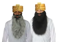 Arabian Sultan Genie Arabic Hat & Beard Fancy Dress Costume Accessories