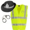 Ladies WPC Police Woman Hi Viz Vest Hat & Handcuffs Hen Party Fancy Dress Costume