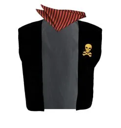 Adults Red & Black Stripe Pirate Fancy Dress Golden Skull Waistcoat & Bandanna -Halloween Shop 25f7a185 bafe 4955 8c9f 31d882851a0c 26357.1659523398