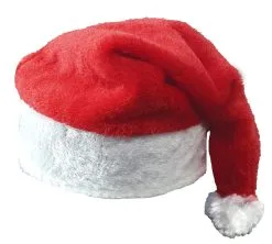 Adults Plush Santa Hat Father Christmas Festive Novelty Hat [One Size]