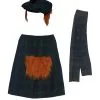 The Dragons Den Black Watch Scottish Tartan Kilt Fancy Dress Costume Set