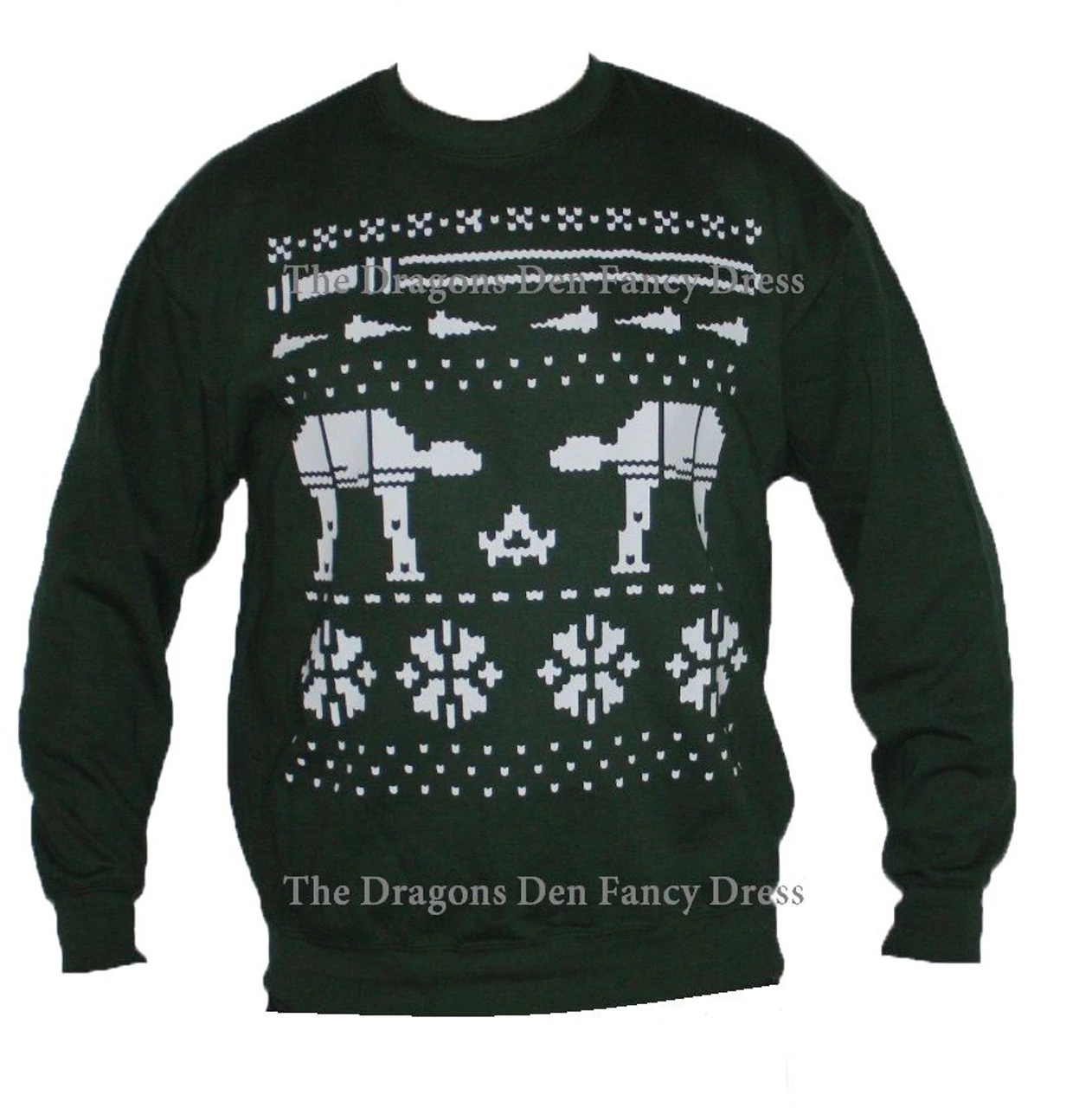 Cheesy Green Christmas Star Sweatshirt White Galaxy Wars Nordic Jumper UK 1 Cheesy Green Christmas Star Sweatshirt White Galaxy Wars Nordic Jumper UK