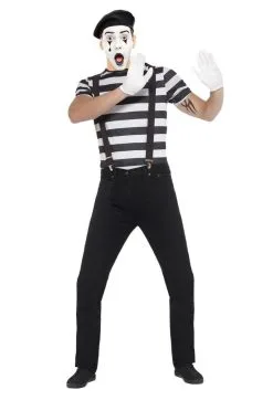 Adults Black & White Mime Costume Theatrical 1920's Artist French Street Actor Fancy Dress -Halloween Shop 3deaa154 9e79 47e5 abac 224c144c7590 15463.1652961524