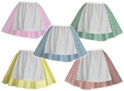 Childs Gingham Skater Skirt Nursery Rhyme World Book Day Fancy Dress Age 8-12
