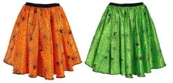 Childs 8-12 Years Spiderweb Design 15" Skater Skirt Halloween Fancy Dress [2 Colours]