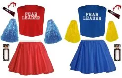 Mens Halloween Fear Leader Drag Cheerleader Fancy Dress Costume