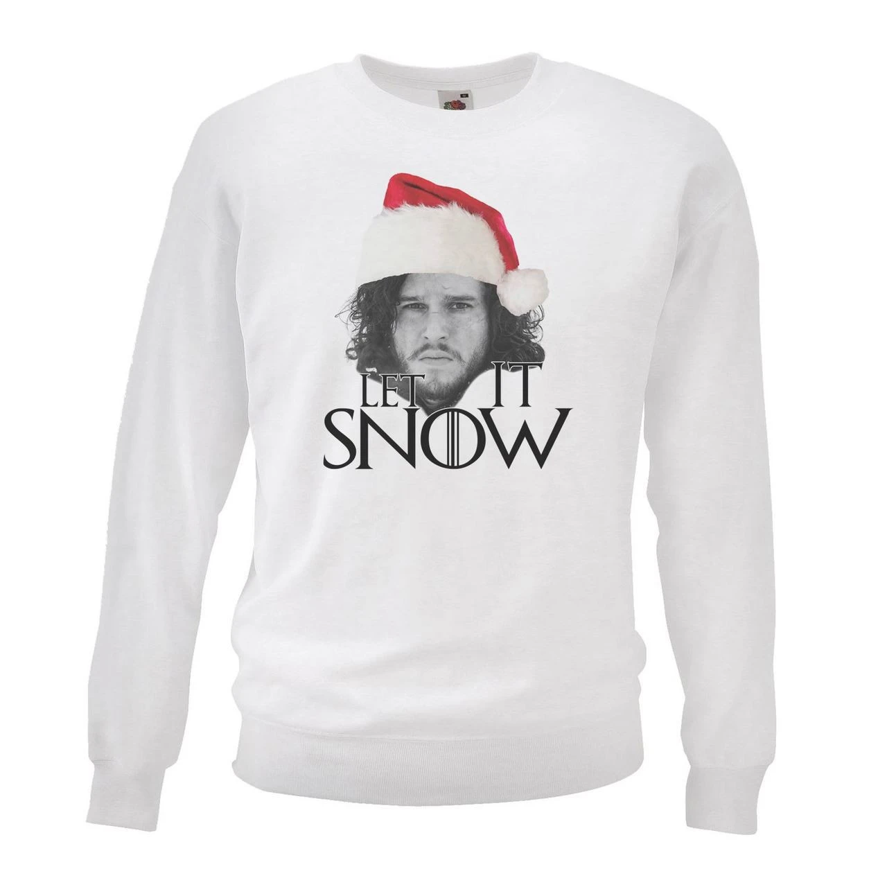 Adults Unisex White Let It Jon Snow Sweatshirt Funny GoT Christmas Sweater 1 Adults Unisex White Let It Jon Snow Sweatshirt Funny GoT Christmas Sweater