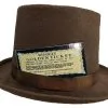 Adults Chocolate Factory Boss Top Hat & Golden Ticket World Book Day Movie Fancy Dress Costume Accessory