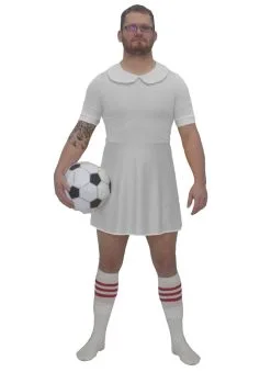 Mens White Football Dress Costume Funny Soccer Fancy Dress World Cup UK