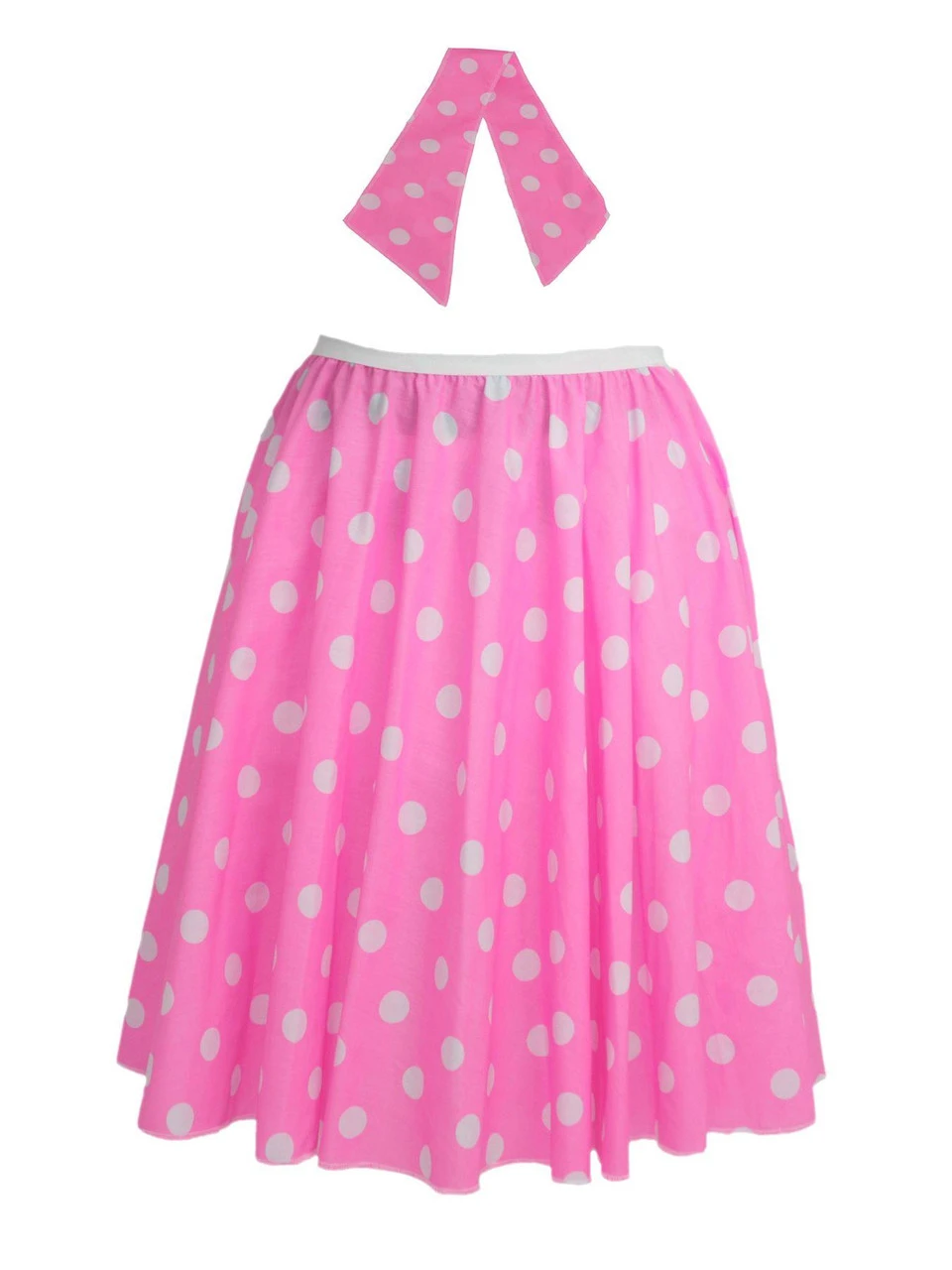 Adults 22" Polka Dot Spot Rockerbilly Rock N Roll Skirt & Neck Scarf 1950s Fancy Dress 25 Adults 22" Polka Dot Spot Rockerbilly Rock N Roll Skirt & Neck Scarf 1950s Fancy Dress - Image 25