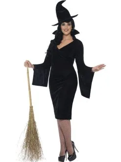 Ladies Black Curves Witch Fancy Dress Costume With Dress & Hat 06102015 -Halloween Shop 5fd23719 db2d 46fc 8afd fc4f2e4202d4 90892.1444145172