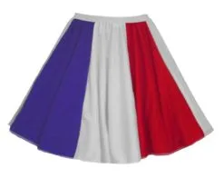 Womens France National Flag Panel Skater Skirt Patriotic Supporters Fancy Dress [2 Sizes]