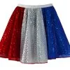 Ladies 15" Length USA United States Of America Sequin Skater Skirt Fancy Dress [2 Sizes]