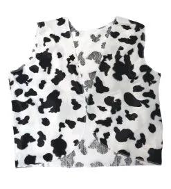 Adult Black & White Cow Print Cowboy Cowgirl Waistcoat Woody Fancy Dress