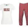 Ladies 1970s Bay City Rollers T-shirt & Tartan Fancy Dress Rock Pop Trousers