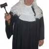Deluxe Judge Crown Court Robe Fancy Dress Costume Robes & Cravat And Gavel Set