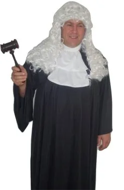 Deluxe Judge Crown Court Robe Fancy Dress Costume Robes & Cravat And Gavel Set