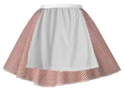 Ladies Red Gingham Skater Skirt With Apron COWGIRL Barn Dance Harvest Fancy Dress