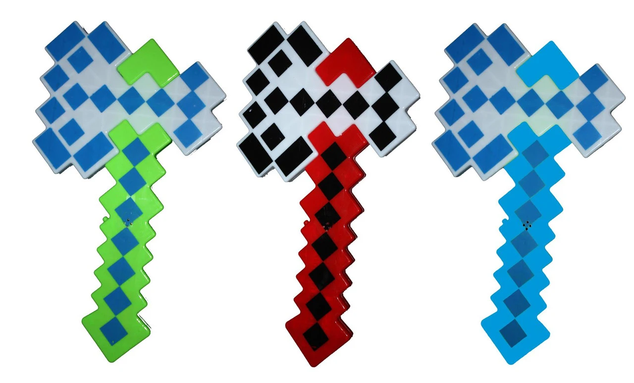 Flashing 8-Bit LED Pixel Block Survival Craft Kids Light-Up SFX Hatchet Axe Prop 2 Flashing 8-Bit LED Pixel Block Survival Craft Kids Light-Up SFX Hatchet Axe Prop - Image 2