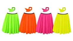 Adults 22" Length Neon Colours Rock & Roll Skirt & Neck Tie 1950's Fancy Dress