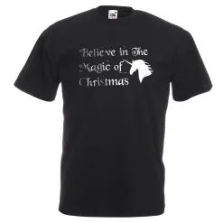 Believe In The Magic Of Christmas Unisex T-Shirt Unicorn Festive