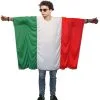 Unisex Childs Italian Flag Poncho OneSize Italy Fancy Dress Supporter Costumes [Age8-12]