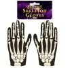 Unisex Black Skeleton Print Halloween Fancy Dress Bone Gloves Accessory
