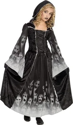 Girls Forsaken Soul Hooded Dress Halloween Ghoul Fancy Dress Costume [2 Sizes]