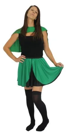 Ladies Green Lady 15" Skater Skirt Super Hero Fancy Dress Accessory