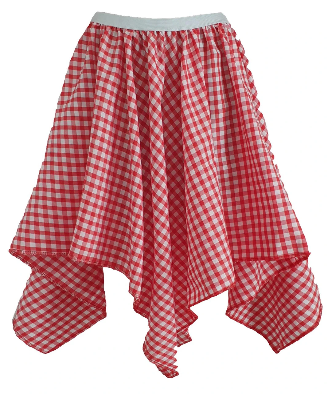 Childs Red Gingham Country Girl Line Dancing Western Fancy Dress Handkerchief Skirt 3 Childs Red Gingham Country Girl Line Dancing Western Fancy Dress Handkerchief Skirt - Image 3