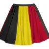 Ladies Belgium National Flag 15" Skater Skirt Euros World Cup Supporters Fancy Dress