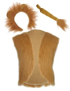 Childs World Book Day Friendly Lion Waistcoat Ears & Tail Set
