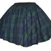 Ladies Black Watch Tartan Full Circle Skater Skirt With Elasticated Waistband