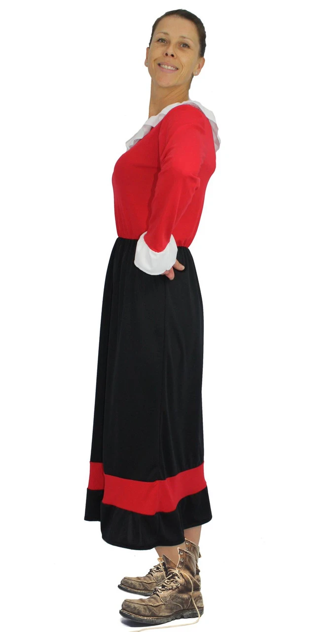 Ladies Black & Red Olive Oyle Costume Damsel In Distress Fancy Dress 2 Ladies Black & Red Olive Oyle Costume Damsel In Distress Fancy Dress - Image 2