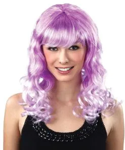 Ladies Purple & White Lolita Cosplay Cartoon Wig Fancy Dress Accessory