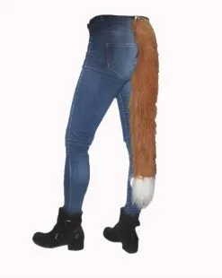 The Dragons Den Deluxe 30" Long Red Fox & Black Cat Animal Tails Fancy Dress -Halloween Shop api7pw7ih 44884.1620729665