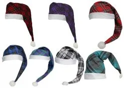 Childs Tartan Night Cap Scottish Wee Willy Winky Book Day Burns Night Novelty Hat