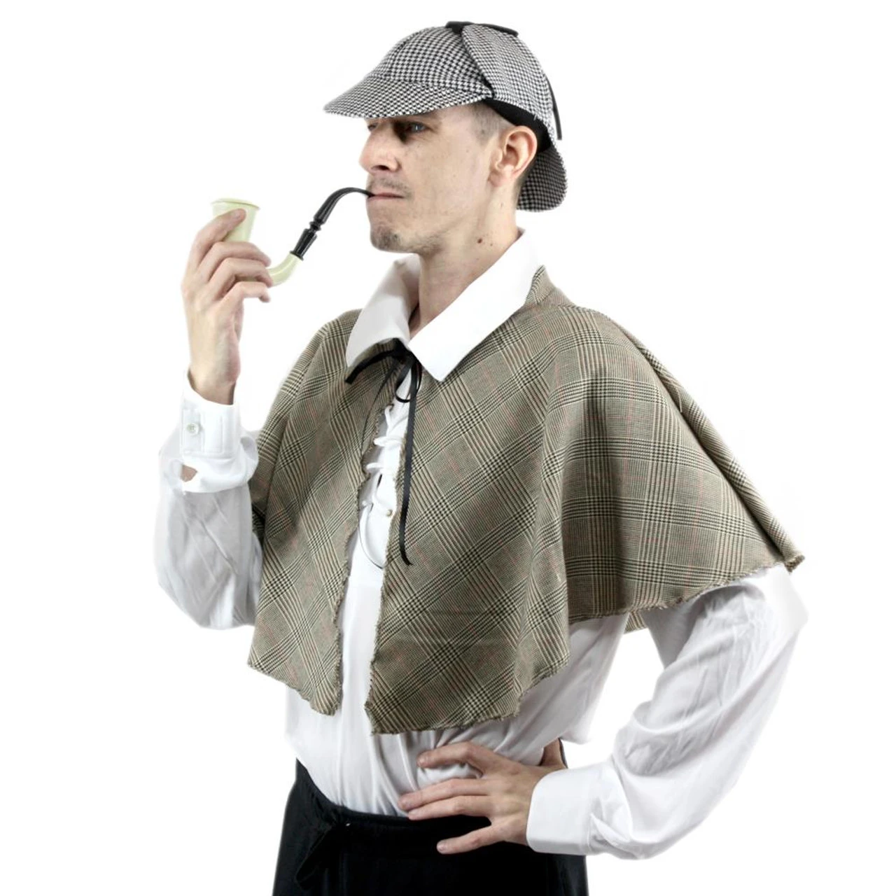Adults Sherlock Holmes Victorian Detective Investigator Fancy Dress 3pc Set 2 Adults Sherlock Holmes Victorian Detective Investigator Fancy Dress 3pc Set - Image 2