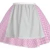Ladies Pink Gingham Skater Skirt With Apron COWGIRL Barn Dance Harvest Fancy Dress