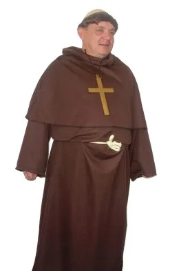 Friar Tuck Funny Buckfast Robe And Monk Wig Fancy Dress Costume